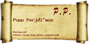 Popp Perjámos névjegykártya